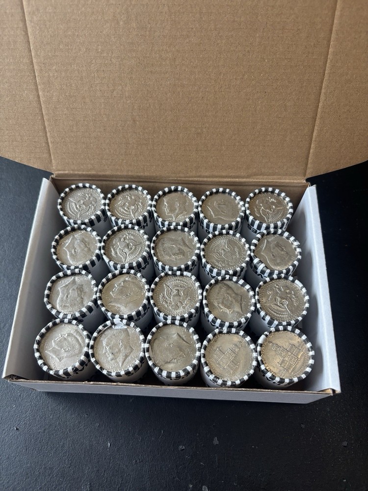 10 Half Dollar Rolls – Bank Wrapped Half Dollar Roll – $100 Face Value
