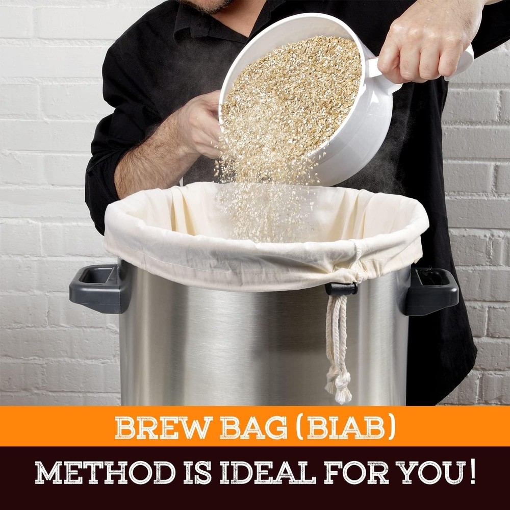 Brew Bag, 26" x 22", 2 Pack, 100% Unbleached 2 Count (Pack of 1), white