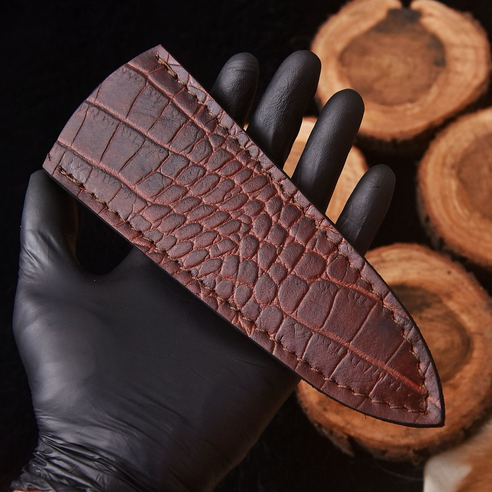 Custom Handmade Fix Double Edge Dagger Blade Leather Sheath Back Clip - Boot