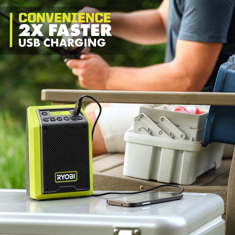 RYOBI ONE+ 18V Cordless Compact Radio with Bluetooth (Tool Only)