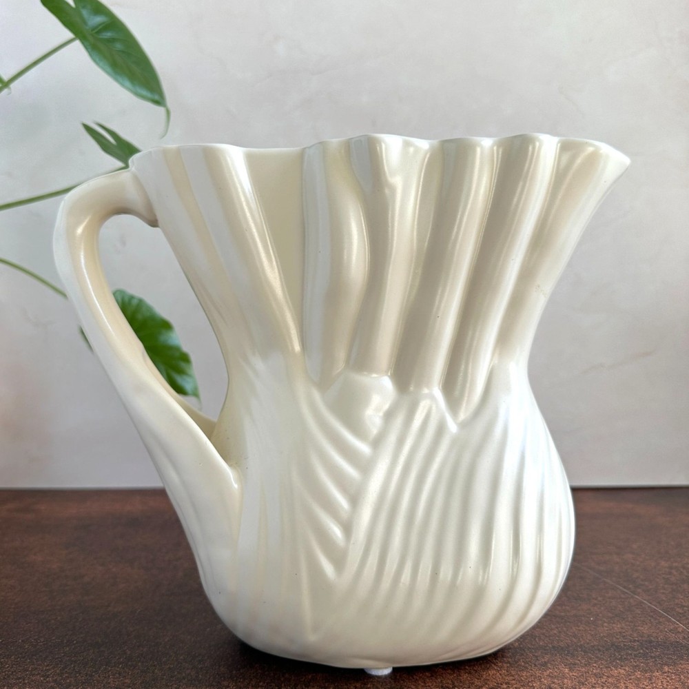 Crate & Barrel Ivory Ceramic Stoneware Pitcher By B. Eigen 8x9 NWT