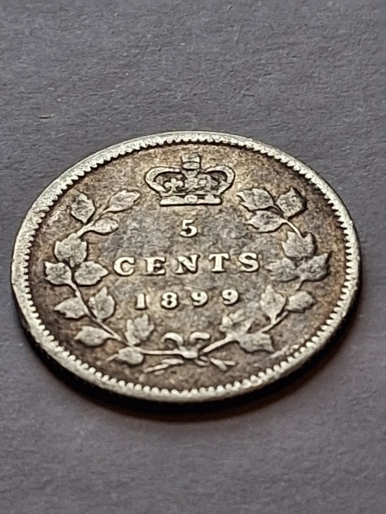 1899 Canada Queen Victoria Silver 5 Cents
