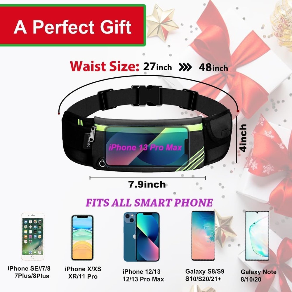 Adjustable Reflective Running Belt with Large Capacity for Active Lifestyle
