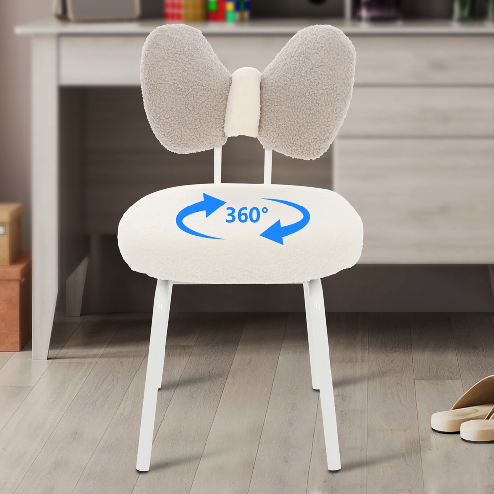 Rotatable butterfly backrest makeup chair