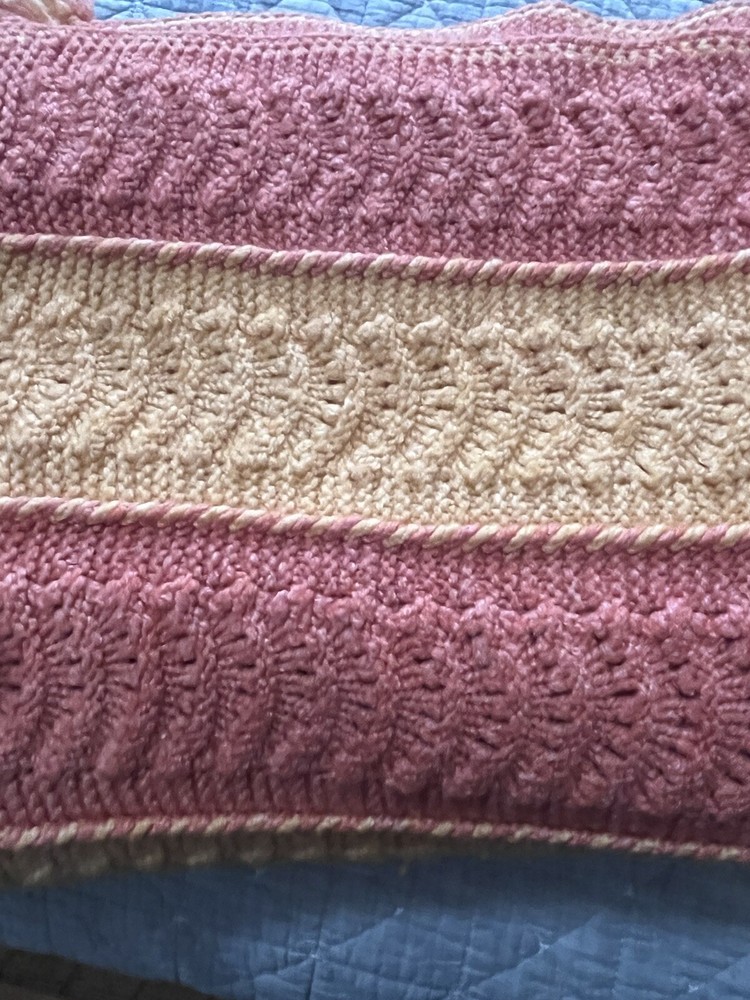crocheted knitted vintage afghan blanket throw