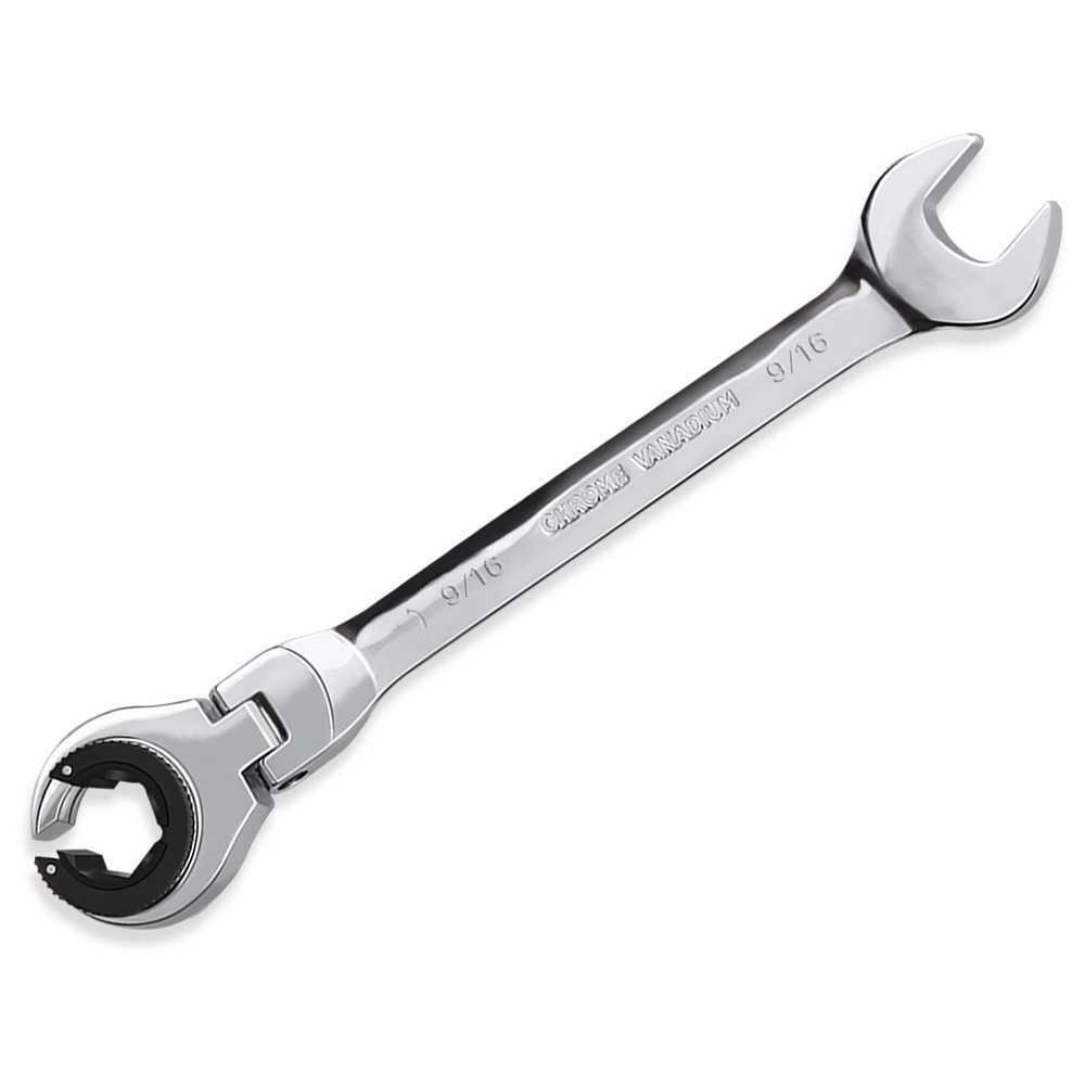 1 PC 9/16 Open FlexHead Ratcheting Wrench SAE Spanner 72 Teeth Chrome
