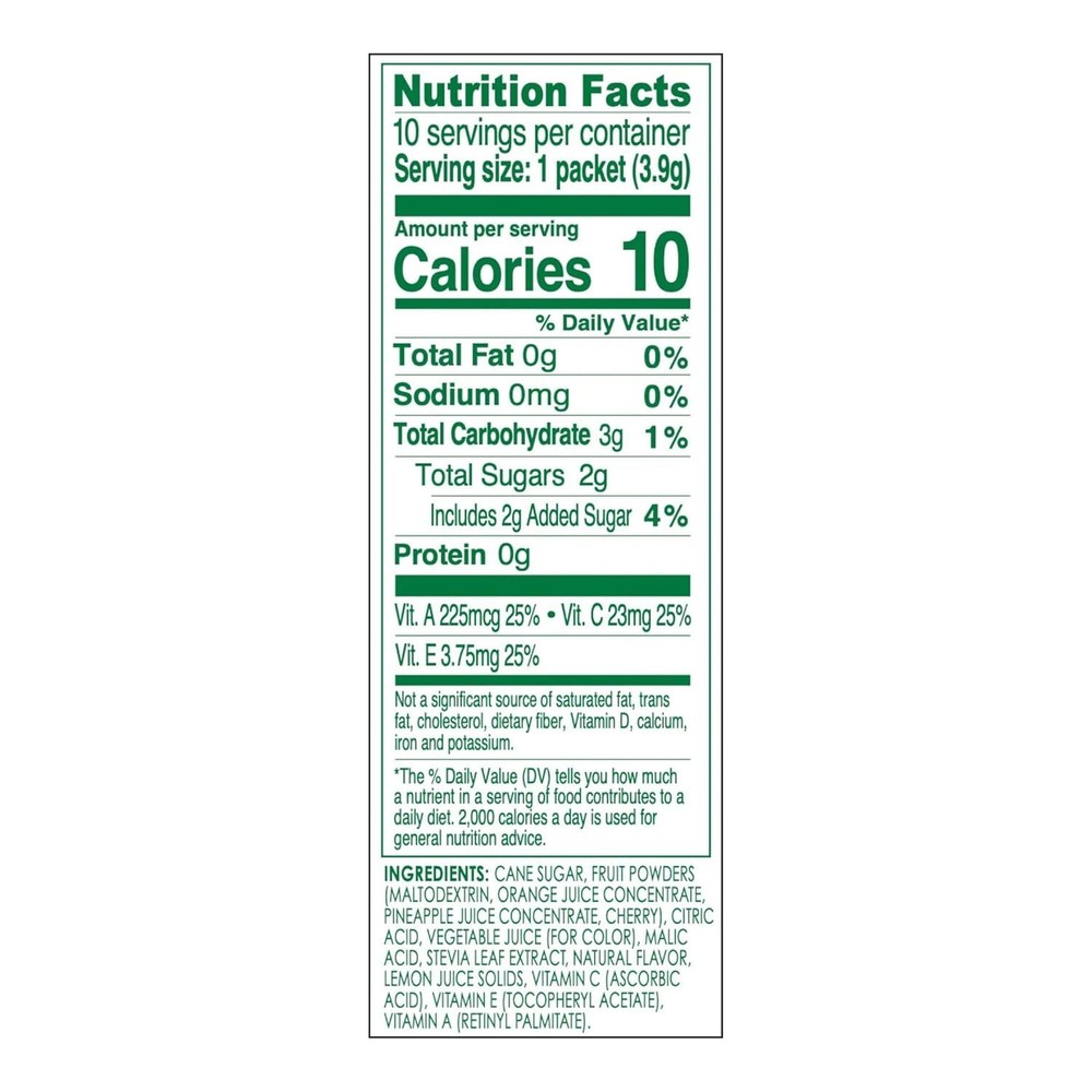 TRUE LEMON Fruit Punch Packets - Low Sugar, No Preservatives Kids Hydration Mix
