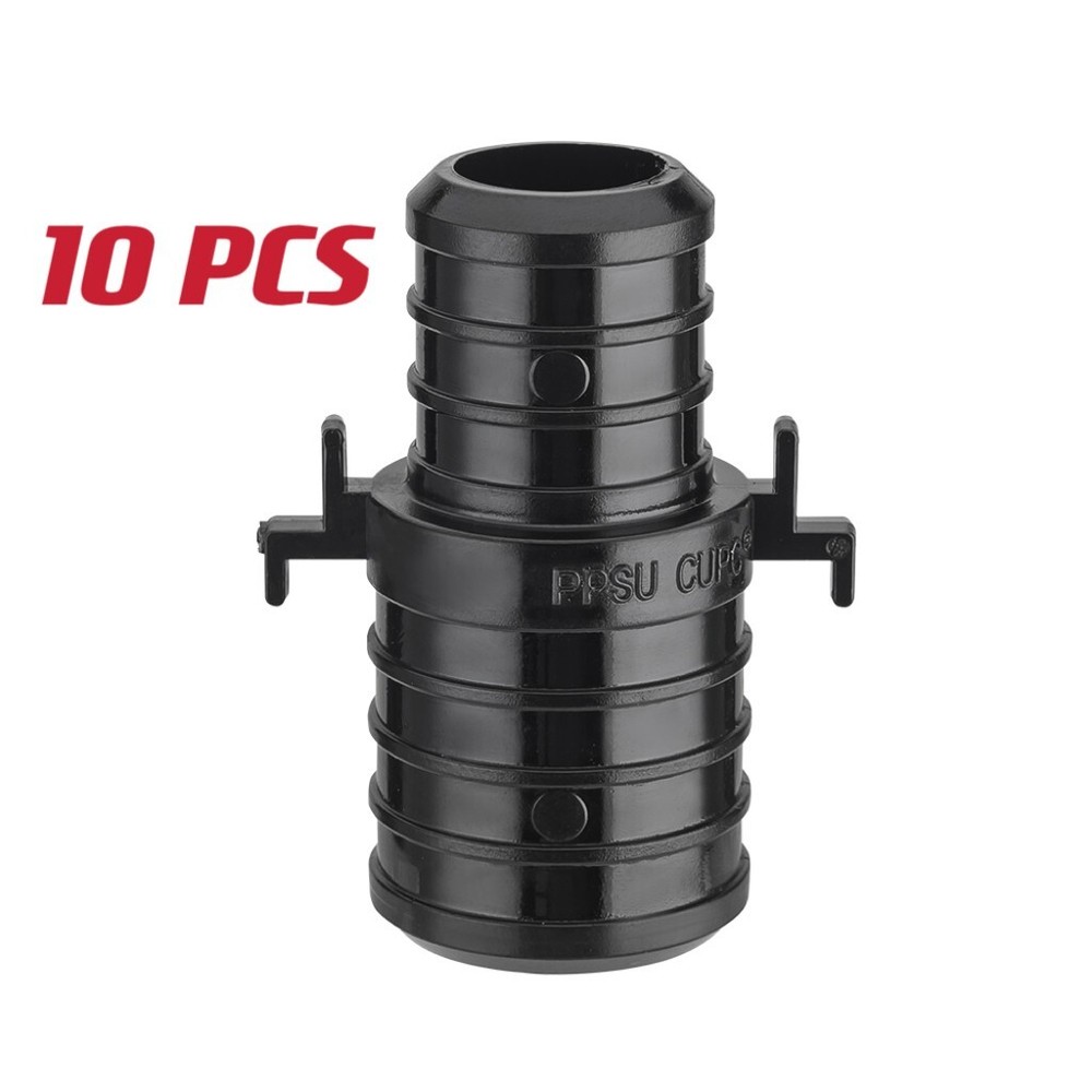 EFIELD 10PCS Poly Crimp Pex Fitting 1"X 3/4" Straight Coupling With Position Tab