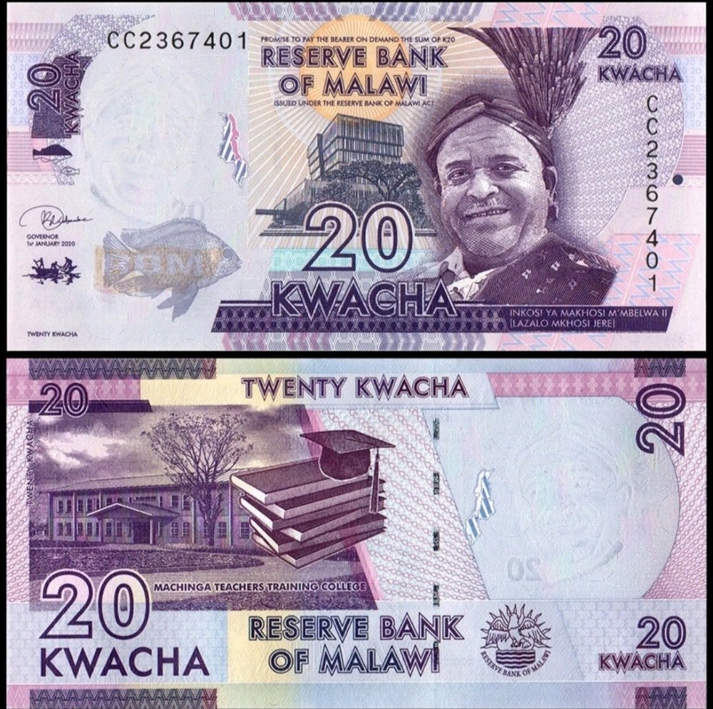 Malawi Banknotes/20 Kwacha UNC- Different Serial Number