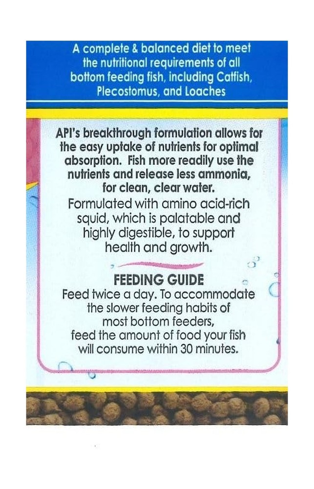 API BOTTOM FEEDER PELLETS WITH SQUID Fish Food 1.3-Ounce Container