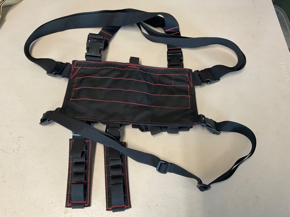 S.O.E. tactical gear 12 guage micro rig , complete set . new black / red thread