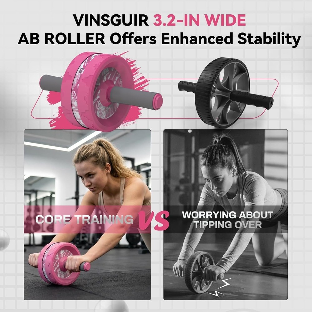 Dual-Wheel Ab Roller with Knee Pad for Full-Body Core Strength Training