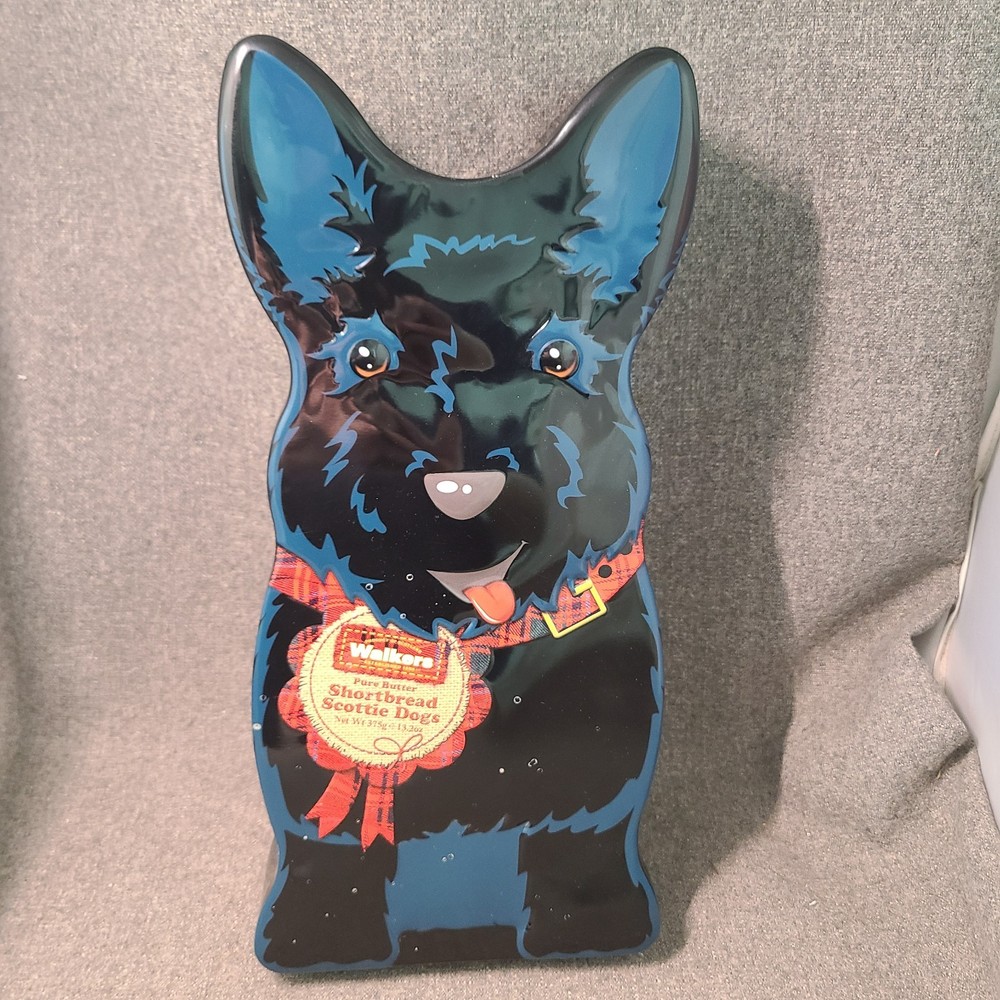J Sainsbury’s Large Shortbread Tin Scottie Dog EMPTY