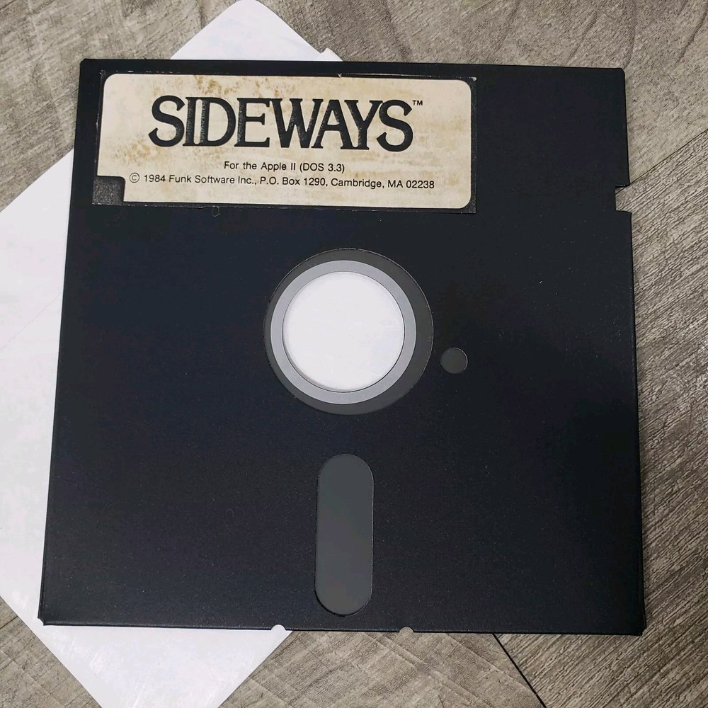 Sideways 1984 Funk Software Apple II (Dos 3. 3) Computer Rotate Spreadsheet