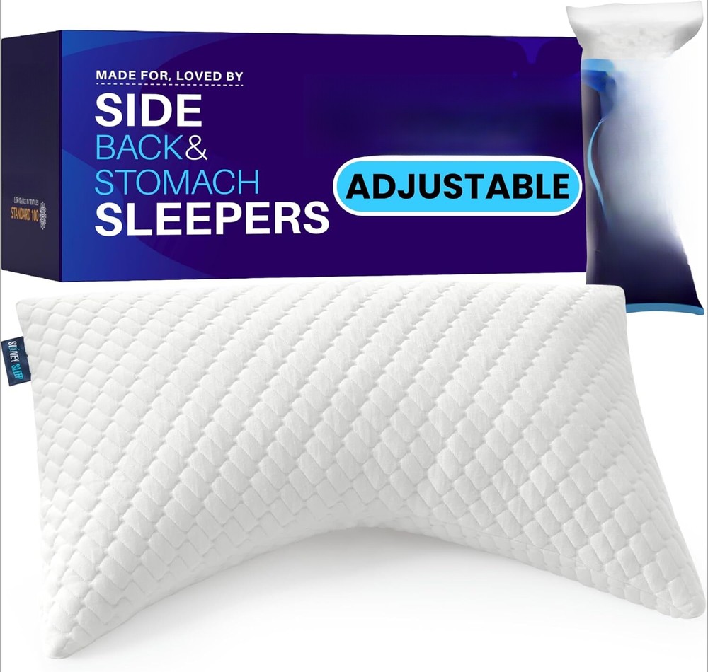 Pillow -Adjustable Memory Foam Padding -Includes additional foam padding (white)