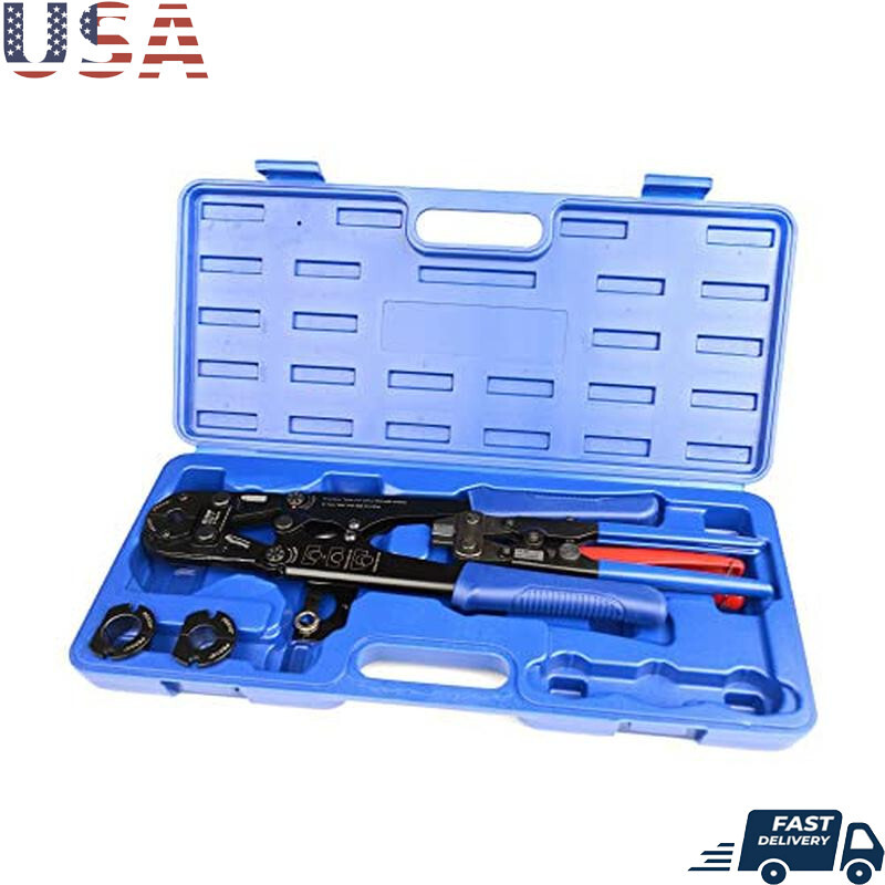 PEX Crimping Tool Kit W/ Quick Change Jaws PEX Cutter Crimp Removal Tool New