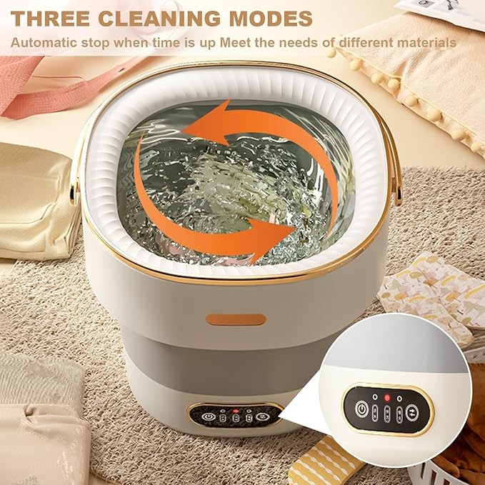 Portable Mini Washing Machine Fully Automatic Compact Laundry Washer for Socks