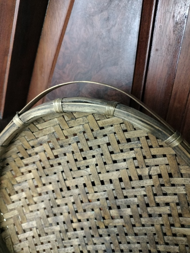 Vintage Bamboo Strainer Sieve Colander Woven