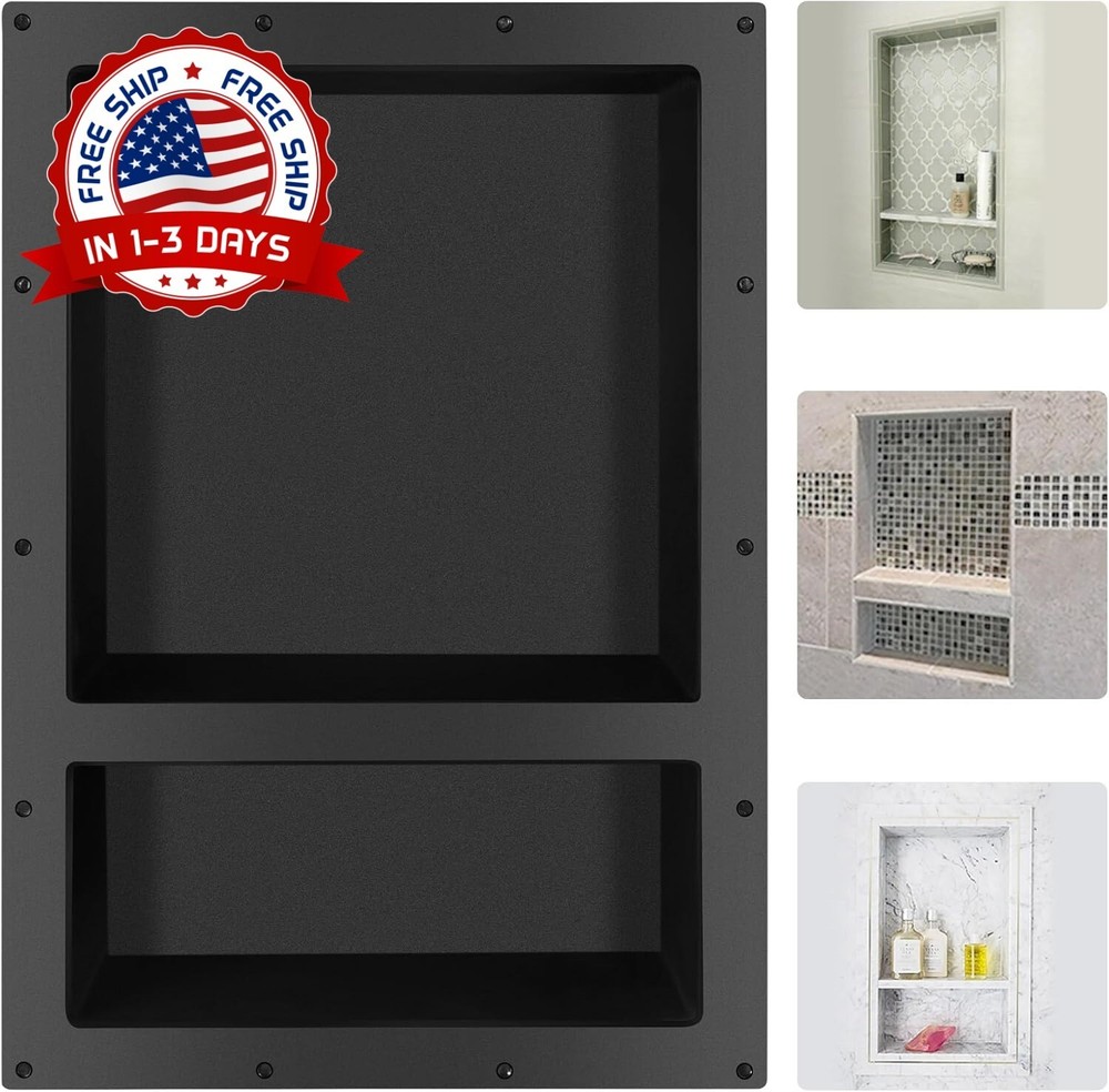 Estante de ducha rectangular, duradero e impermeable, fácil de instalar NEW US