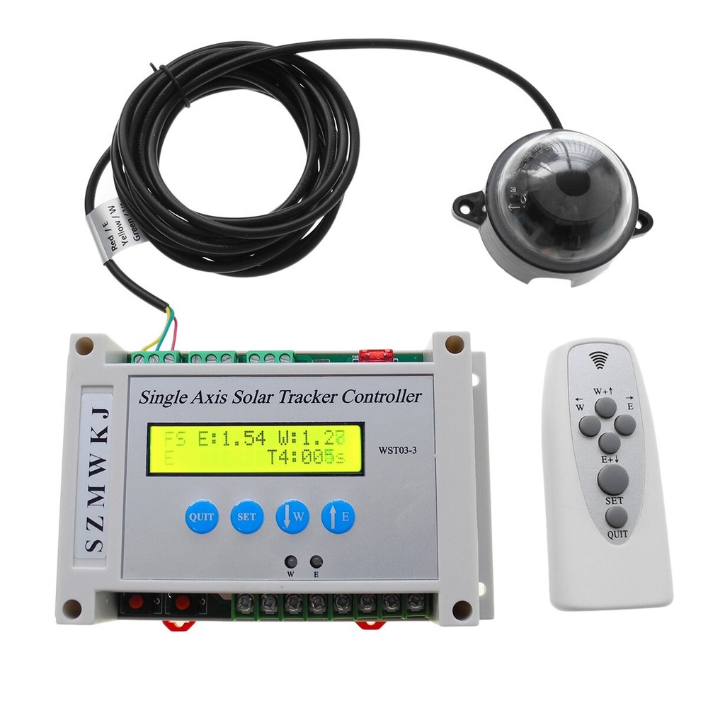 DC 12V/24V Electronic Single Axis Solar Tracker Controller W/ Anemometer Kits DO
