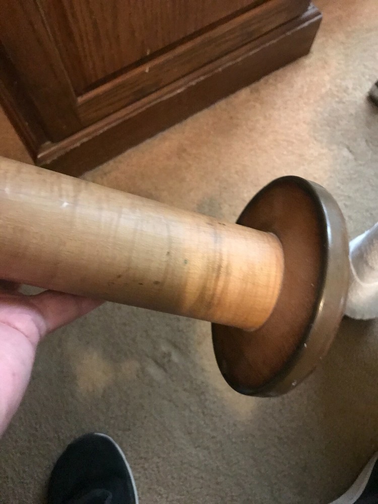 LARGE VINTAGE SPOOL MADE INTO CANDLE HOLDER