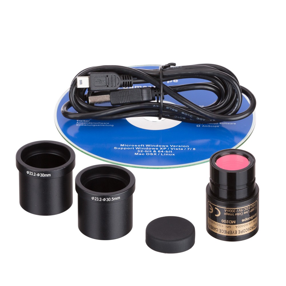 AmScope 2MP USB Still/Live Video Microscope Digital Camera Imager +Calibrate Kit