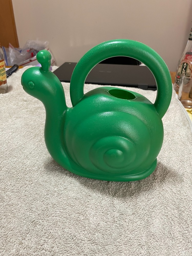Green Plastic Snail Watering Can