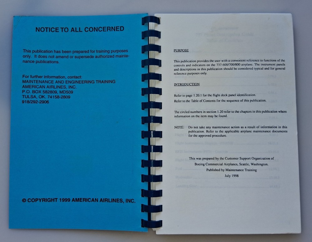 Boeing 737 Instrument Panel Description Guide American Airlines B737