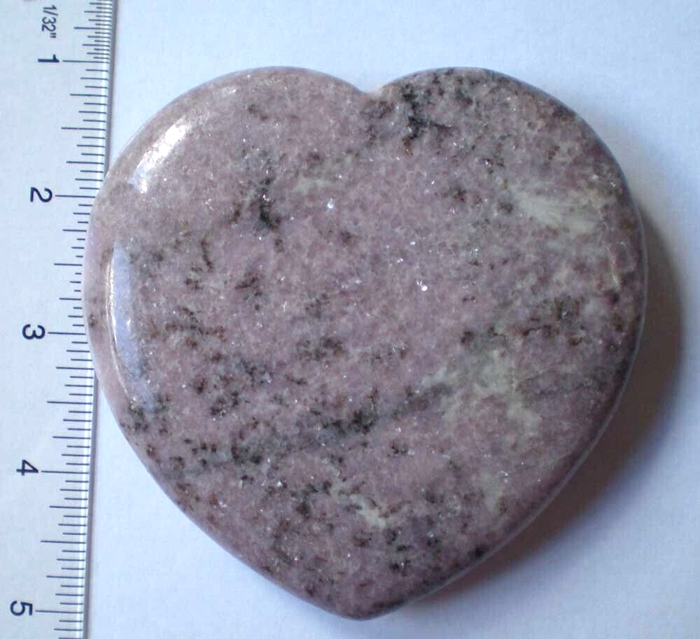 Lepidolite Large Heart Stone sc477