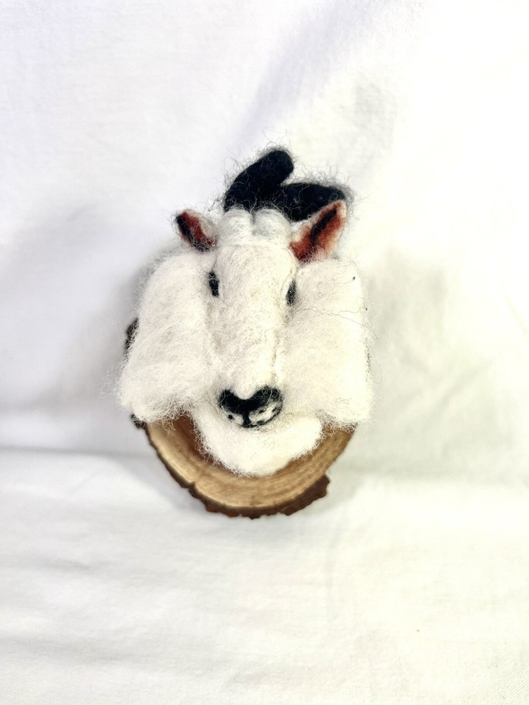 Mounted Mountain Goat Needle Felt