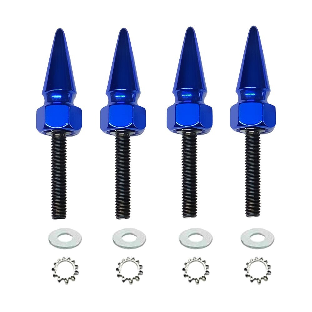 4 Blue Anodized Hex Spike Windshield Bolt Kit 15+ Harley RoadGlide Wind Screen