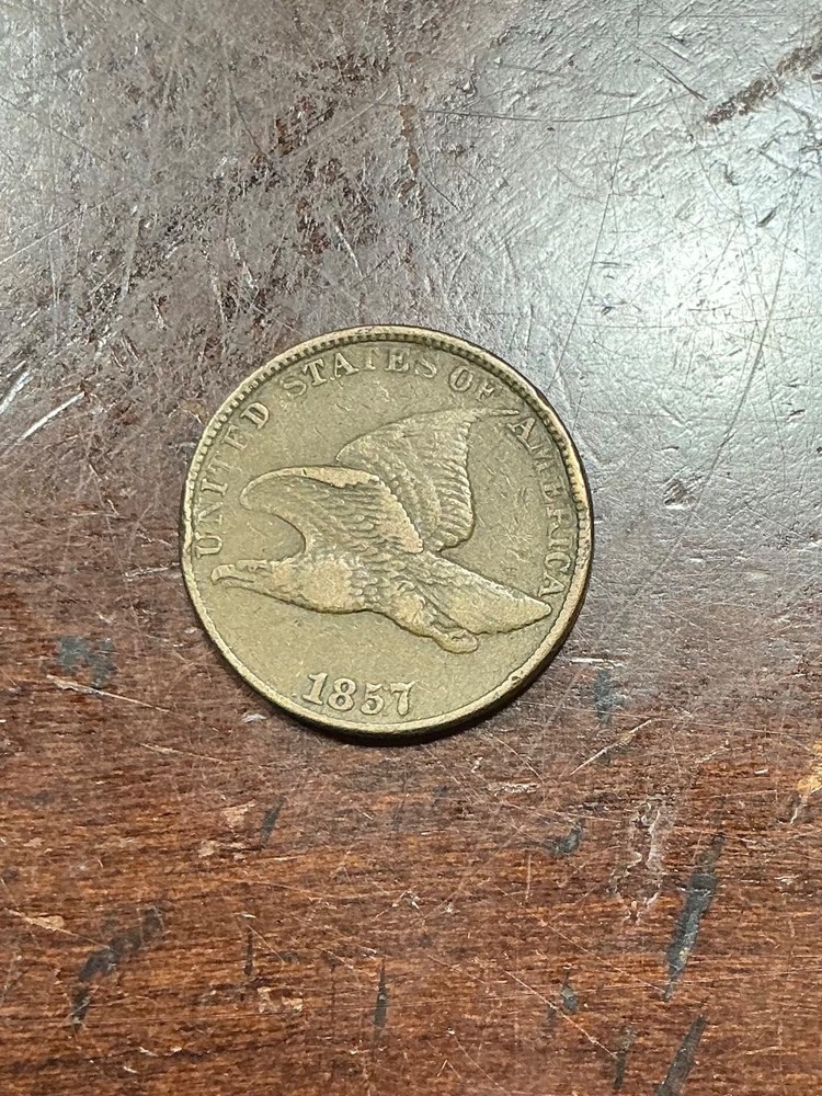 1857 FLYING EAGLE CENT NICE ALBUM COIN