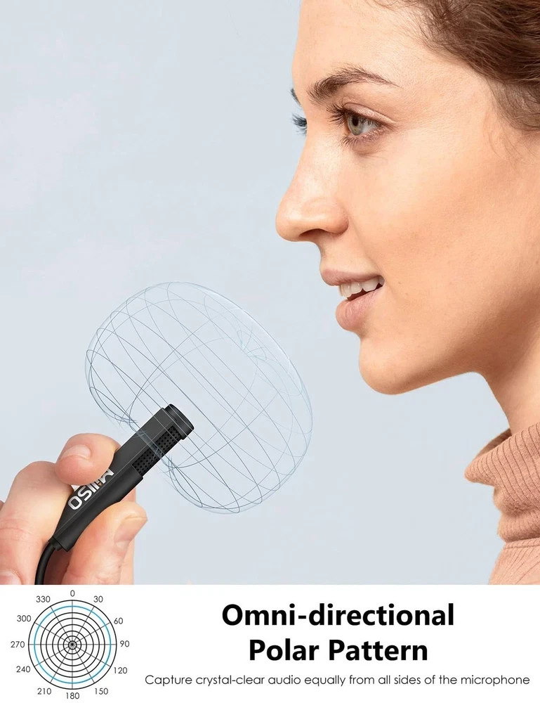 USB PC Microphone Plug & Play Omnidirectional External Lavalier Mini USB Micr...