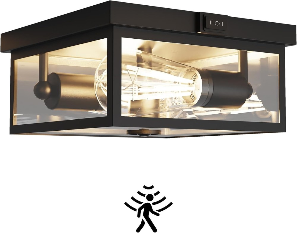 Outdoor Ceiling Light with Motion Sensor, Flush Mount Porch Light, Exterior L...
