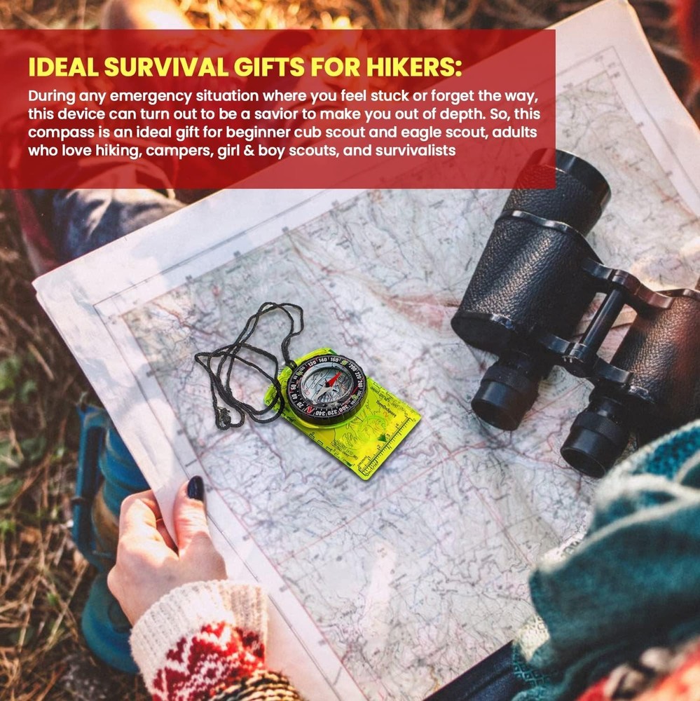 Orienteering Compass - Advanced Scout Compass for Hiking, Camping, and Backpa...