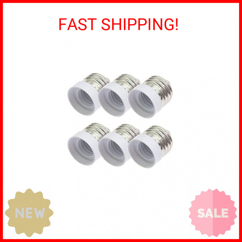 SpiritLED (6-Pack) E26 E27 to E17 Socket Adapter,Standard Medium Screw to Interm