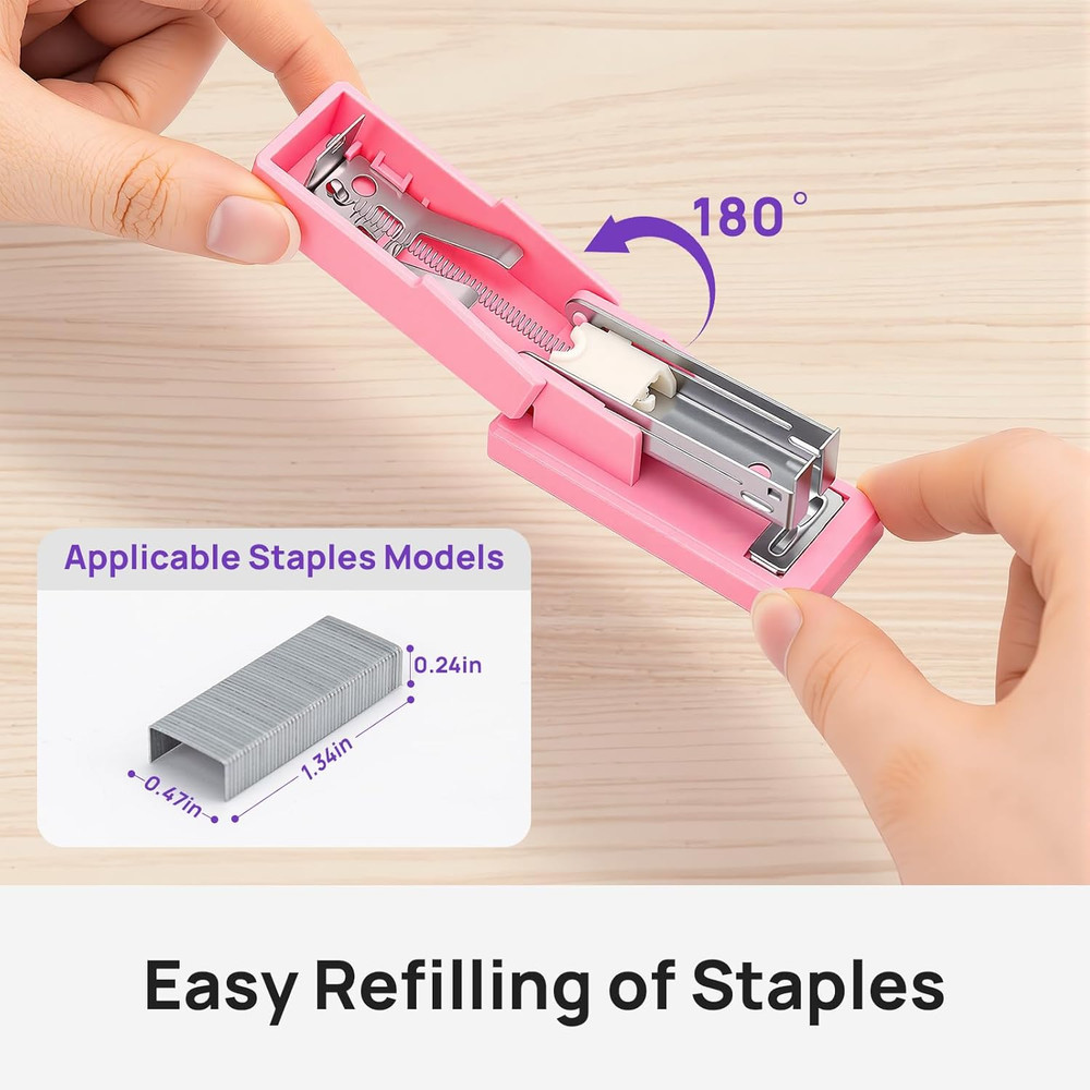 Mini Stapler with 2000 Staples, 30 Sheet Capacity, Jam-Free Small Desktop Staple