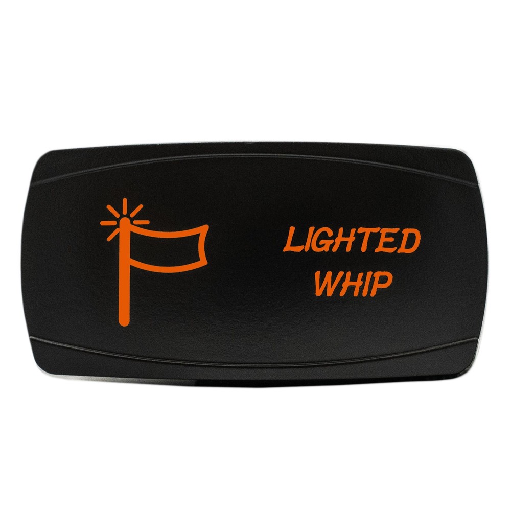 ORANGE Dual Back-lit Rocker Switch Laser Etched 20A LIGHTED WHIP Horizontal