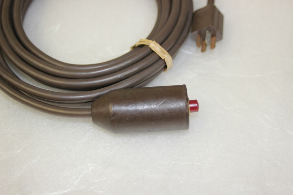 Vintage Dukane Projector??? Push Button Switch 15ft Cable 4 Blade Prong End