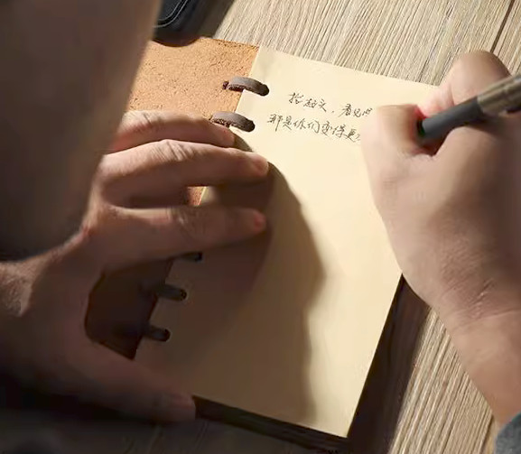 A6 loose leaf Writing note Notebook sketchbook binder Notepad leather brown Q348