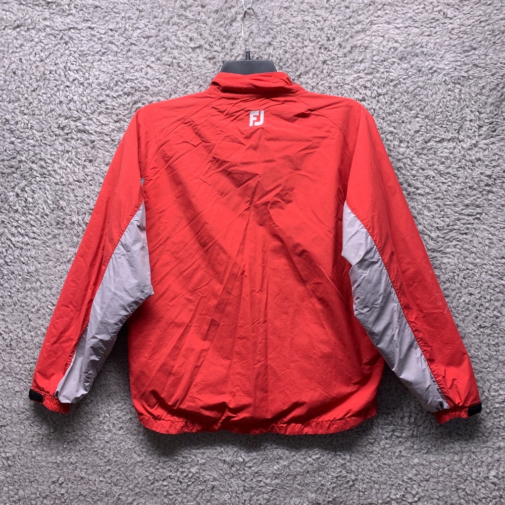 Footjoy Jacket Mens Medium Red Gray Golf Quarter Zip Pullover