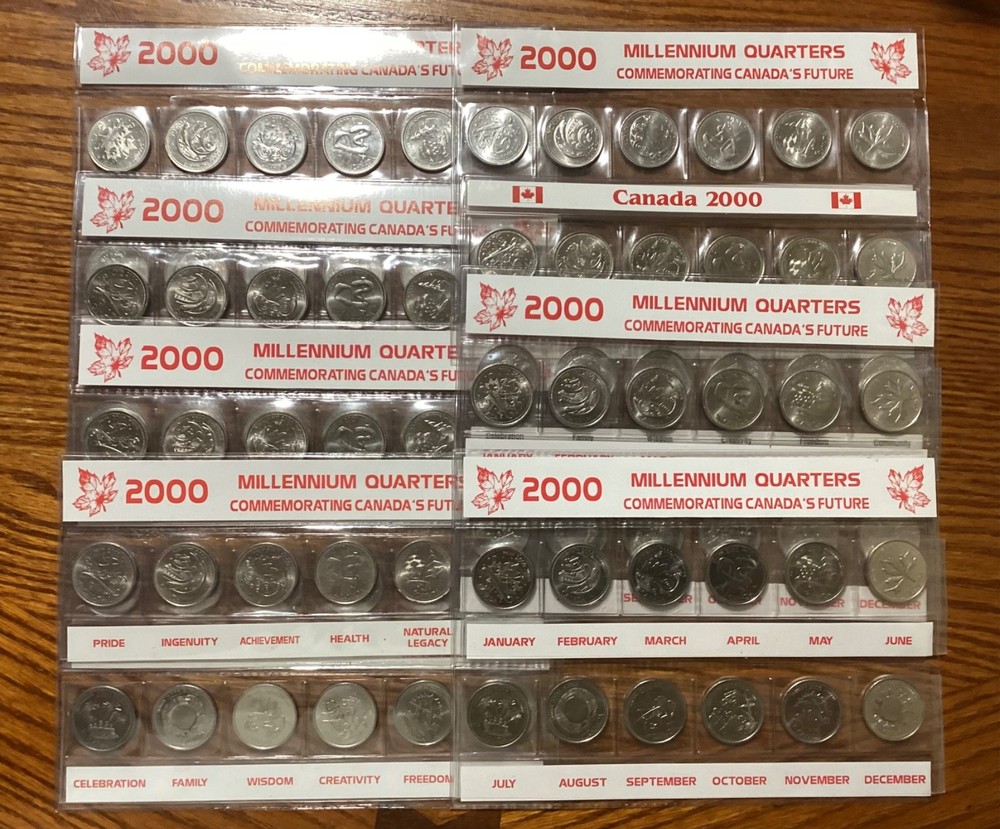 Canada 2000 Millennium 25 Cent Coin Set in Original Pack