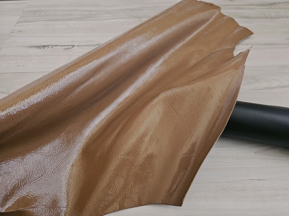 CAMEL BROWN SHEEPSKIN LAMBSKIN LEATHER HIDE CRACKLE GRAIN PANEL,SHEET,SQUARE