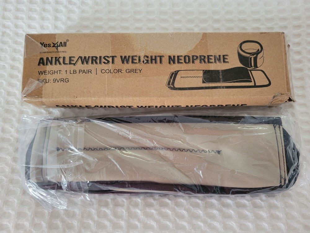 1-LB Pair Adjustable Ankle/Wrist Weights, Neoprene, Hook & Loop Fastening