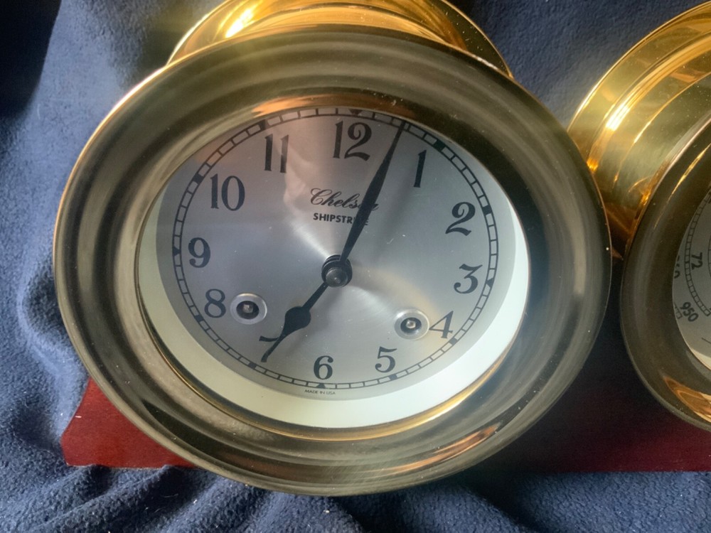 CHELSEA Shipstrike SHIPS BELL CLOCK/BAROMETER~4 “ DIAL,BASE