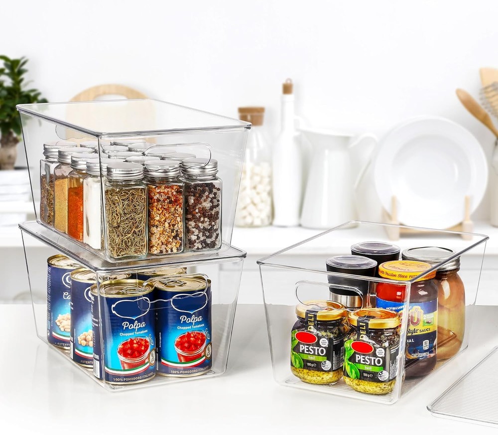 6-Piece Clear Stackable Storage Container Set (with Lids)