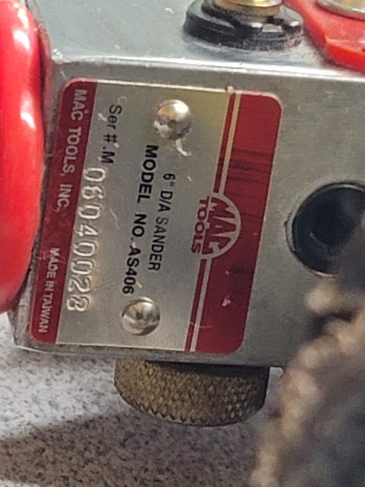 MAC TOOLS # AS406 6” DUAL ACTION RANDOM ORBIT SANDER - TESTED/WORKING