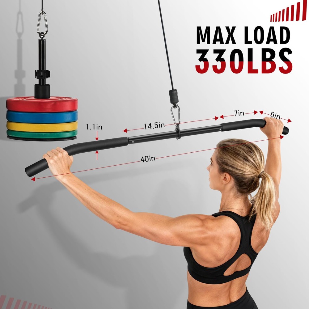 39.7'' LAT Pulldown Bar with Full Rotation, Lat Pulldown Attachments for Pull...