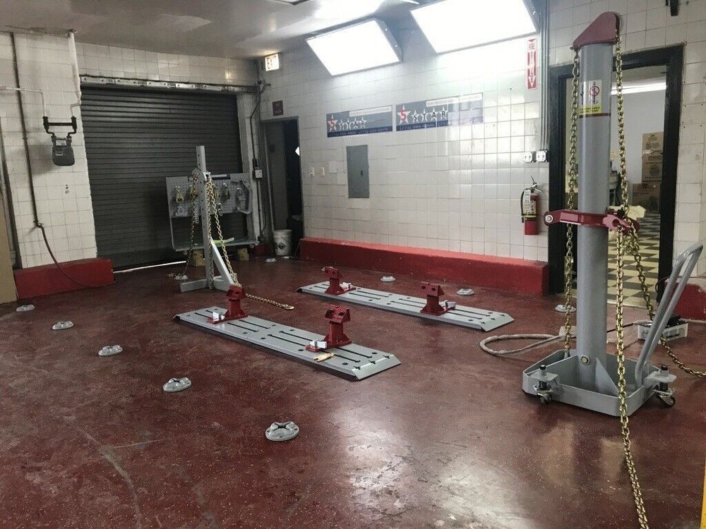 New Auto Body Frame Machine Floor Rack System 10 TON Puller 22 anch pots