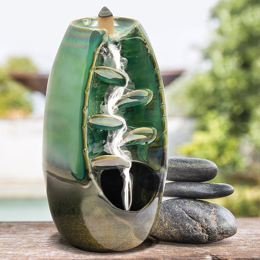 Cascading Waterless "Waterfall" Incense Burner with 10 Incense Cones